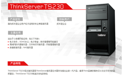 聯(lián)想TS230 S2130服務(wù)器 適合中小企業(yè)的入門級雙核塔式服務(wù)器